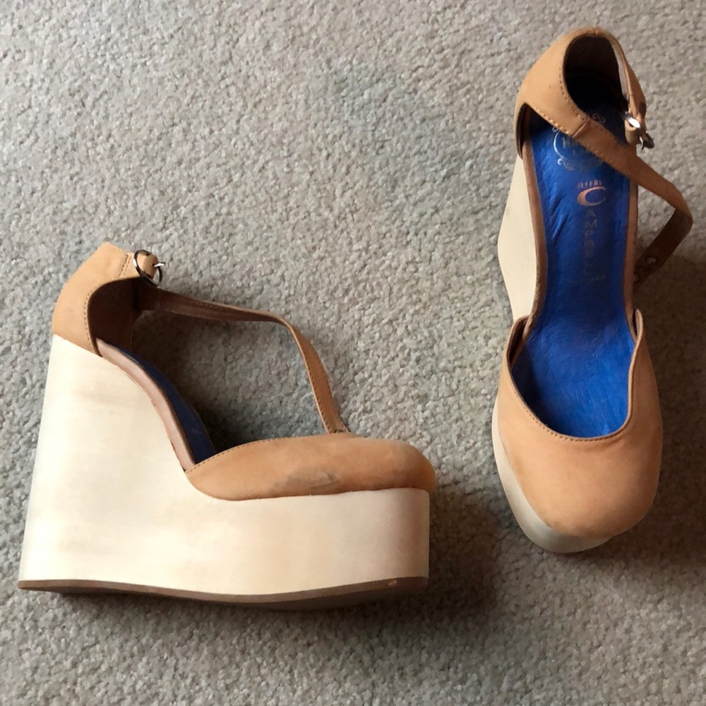 Suede high platforms
